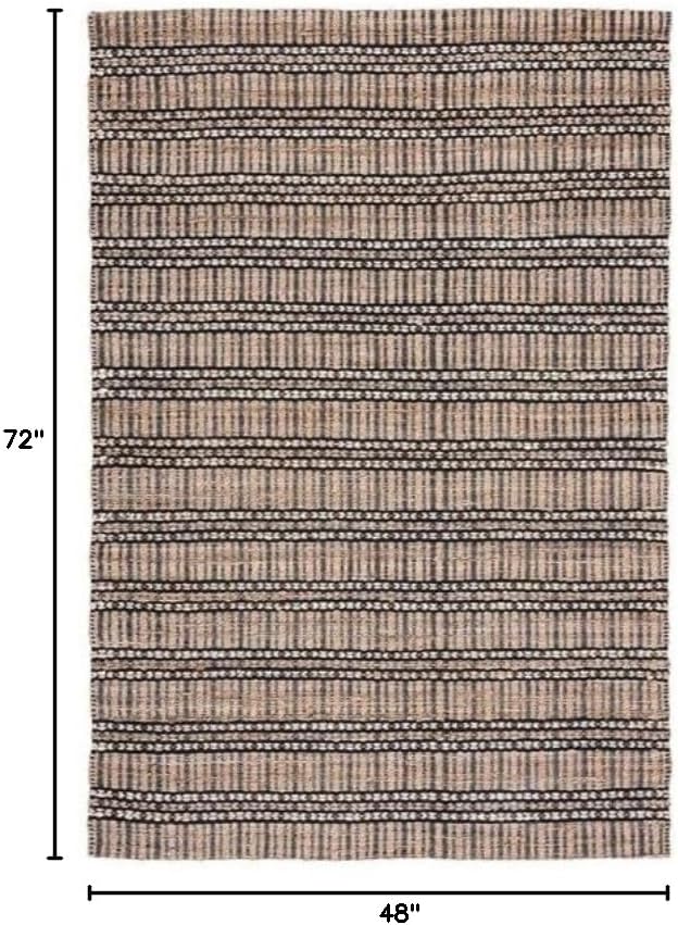Stripe Handwoven Jute Cotton Area Rug