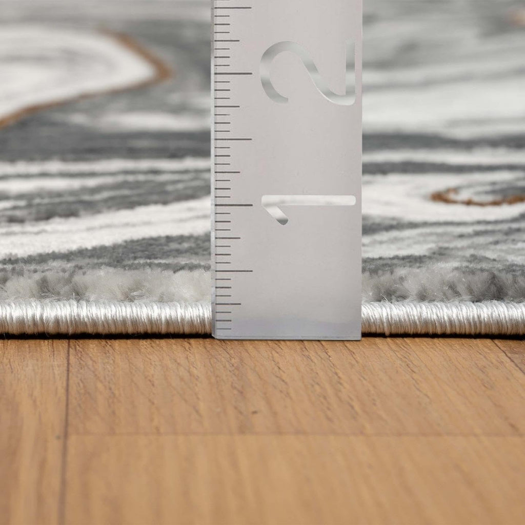 Gray Marble Abstract Area Rug