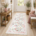 Botanical Floral Non Slip Washable Runner Rug