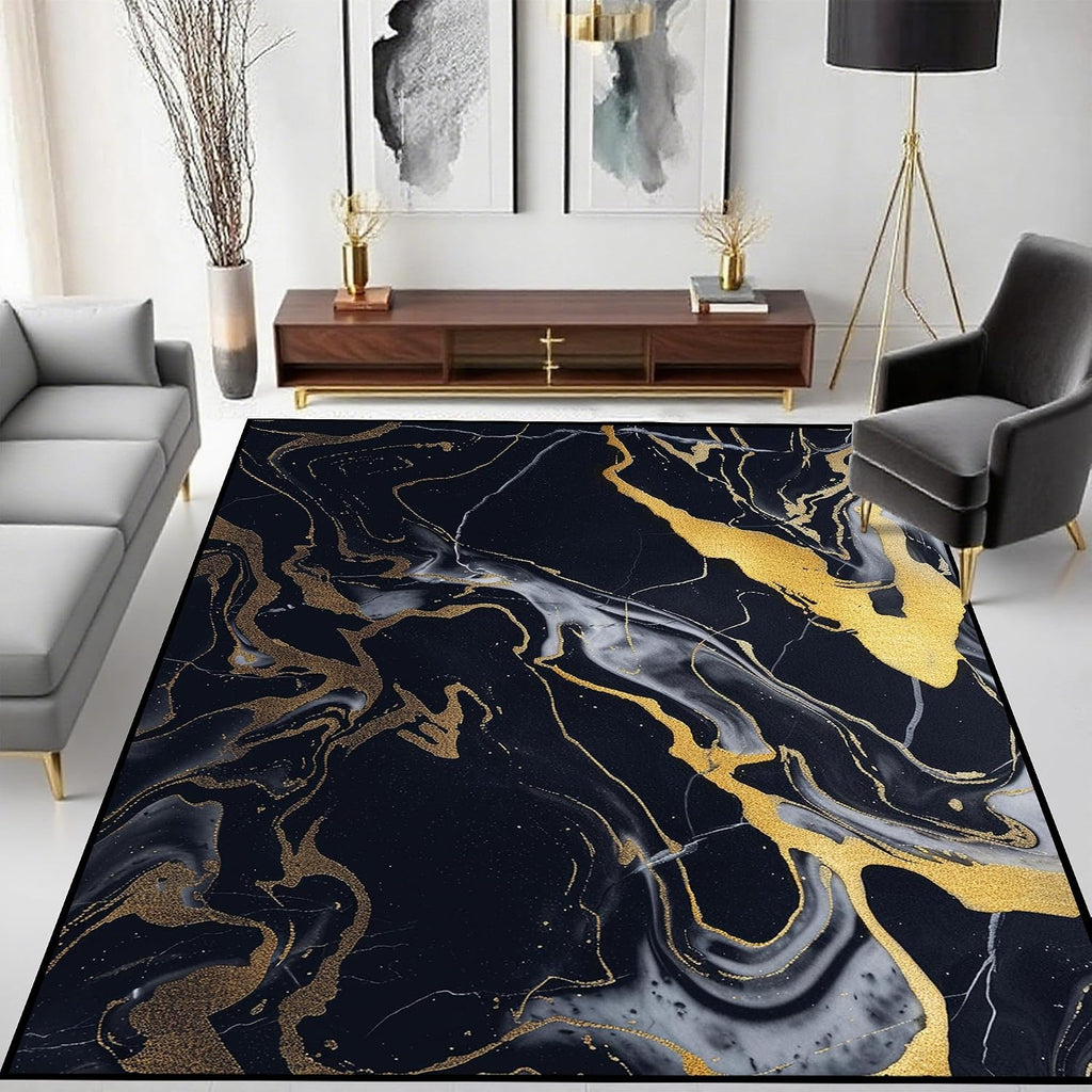Modern Marble Washable Abstract Area Rug