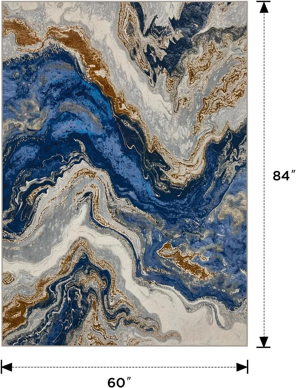 Marble Swirl Washable Modern Area Rug