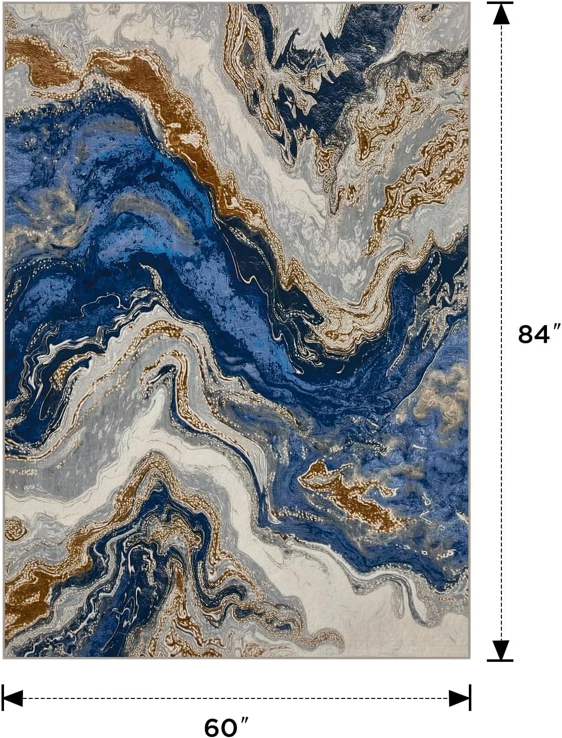 Marble Swirl Washable Modern Area Rug