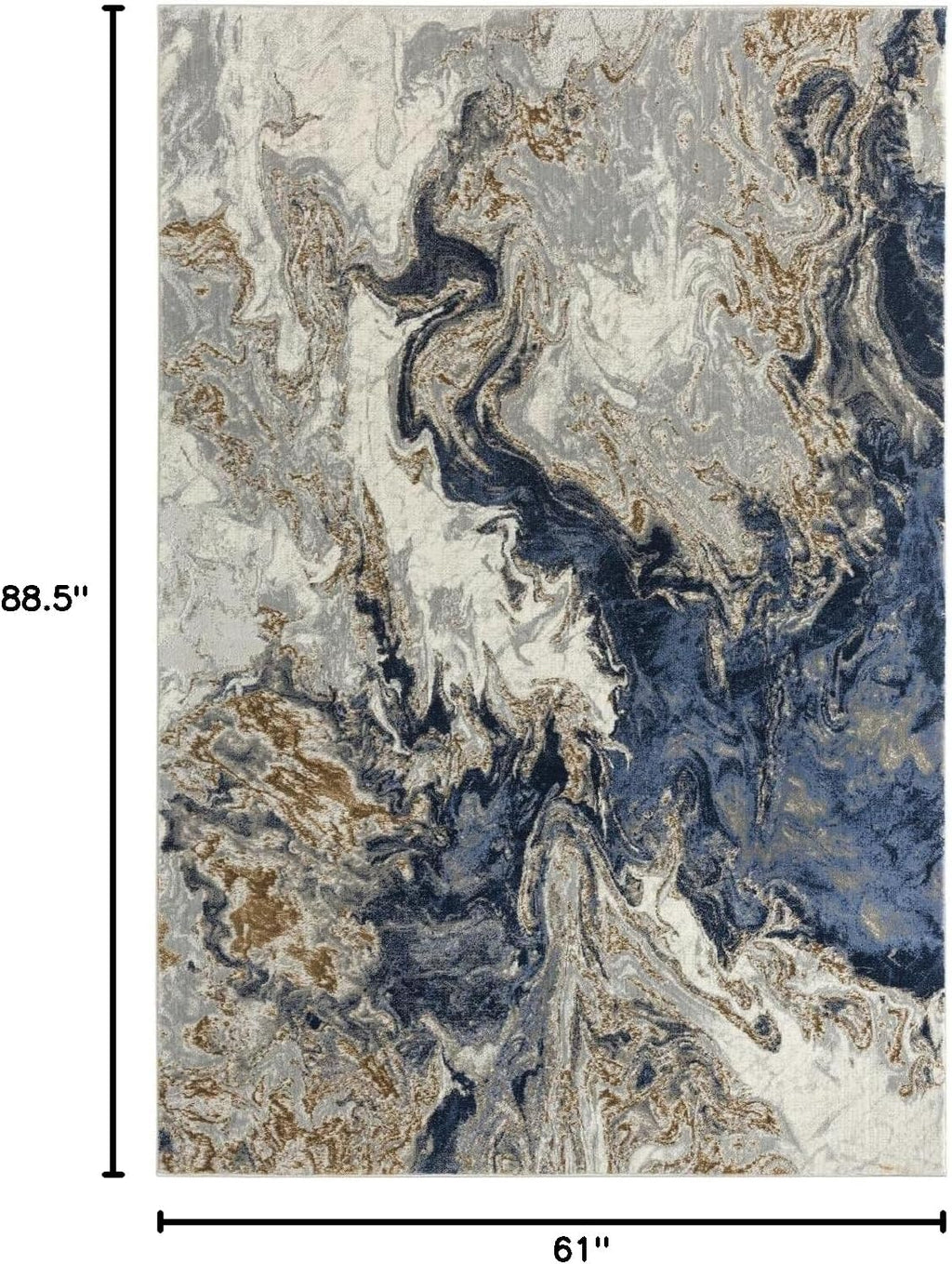 Blue Marble Swirl Area Rug