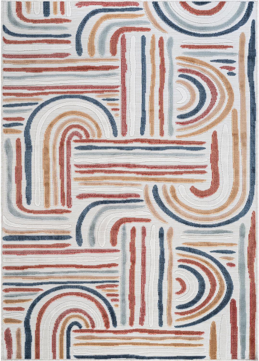 Geometric Washable Indoor Outdoor Area Rug