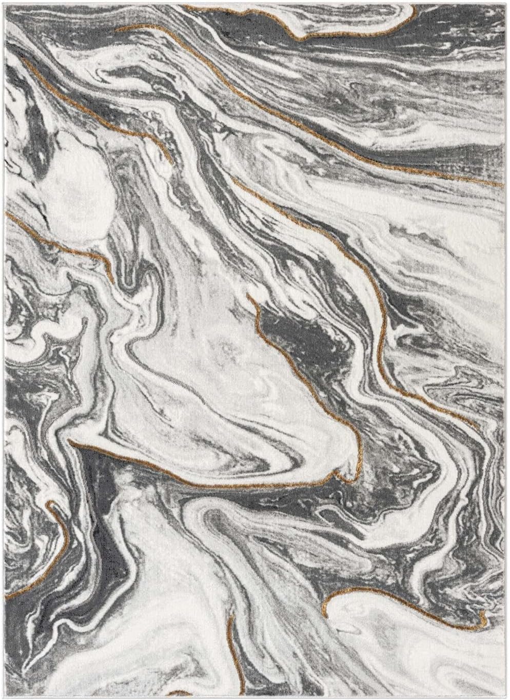 Gray Marble Abstract Area Rug