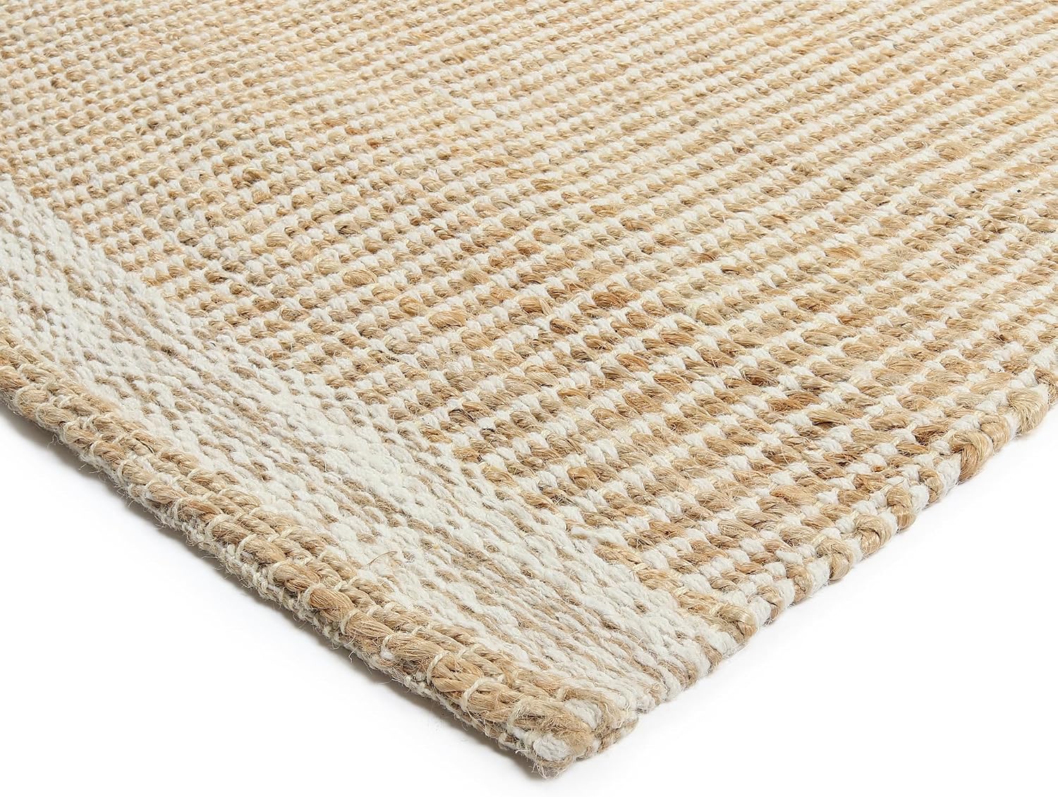 Boho Check Handwoven Jute Wool Rug