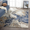 Blue Marble Swirl Area Rug