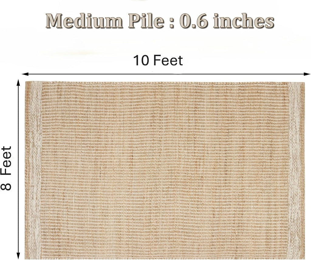 Boho Check Handwoven Jute Wool Rug