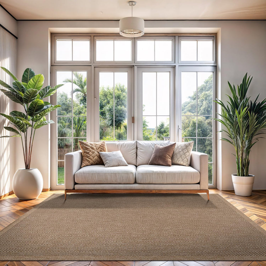 Herringbone Woven Jute Seagrass Rug