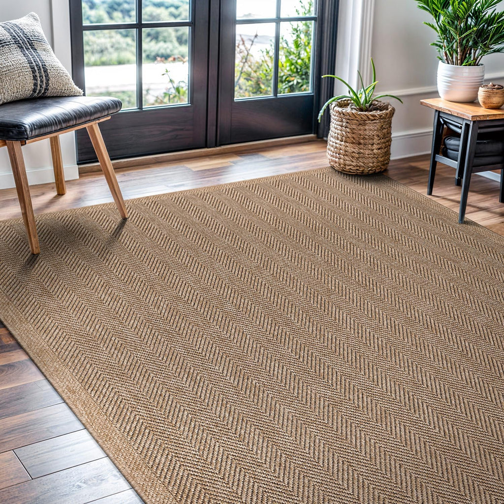 Herringbone Woven Jute Seagrass Rug