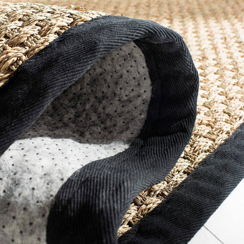Basketweave Border Seagrass Area Rug