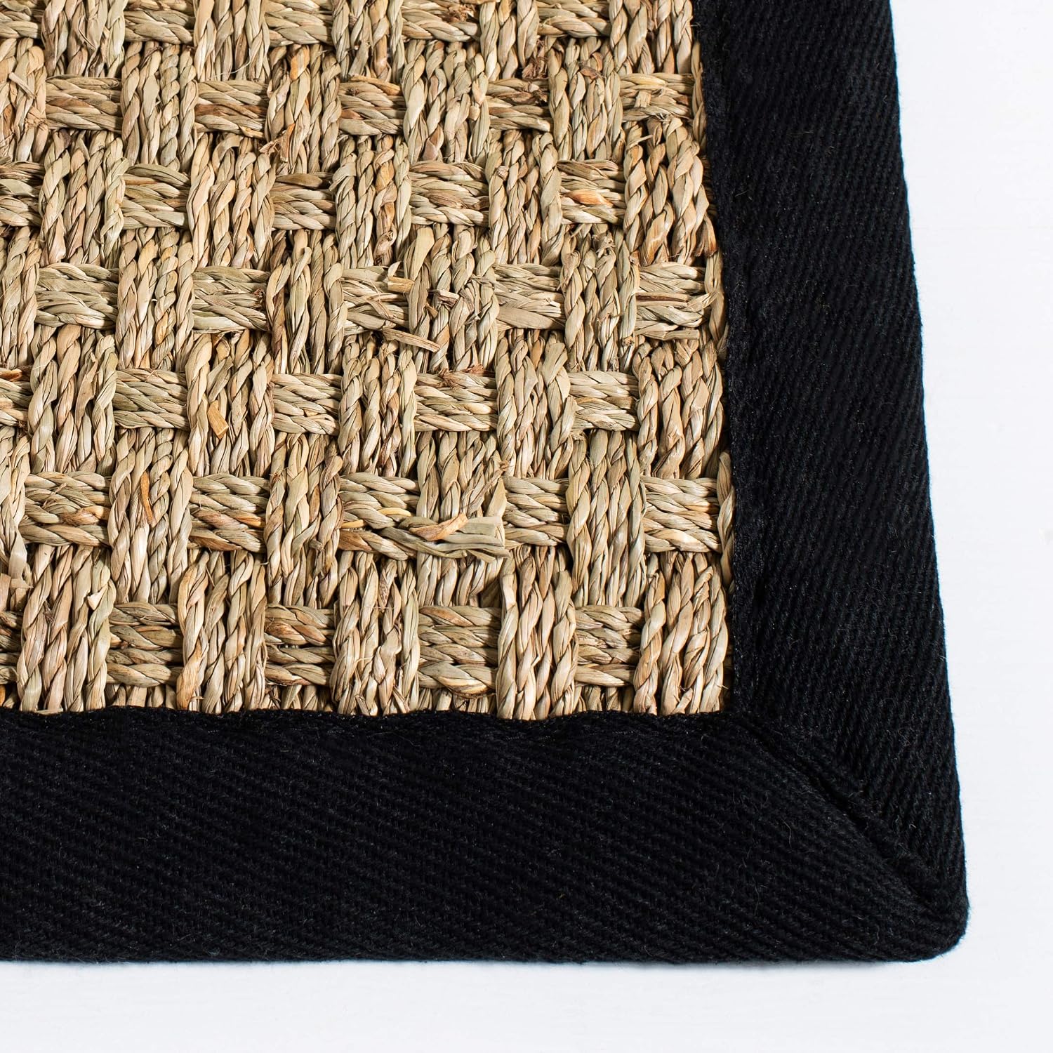 Basketweave Border Seagrass Area Rug