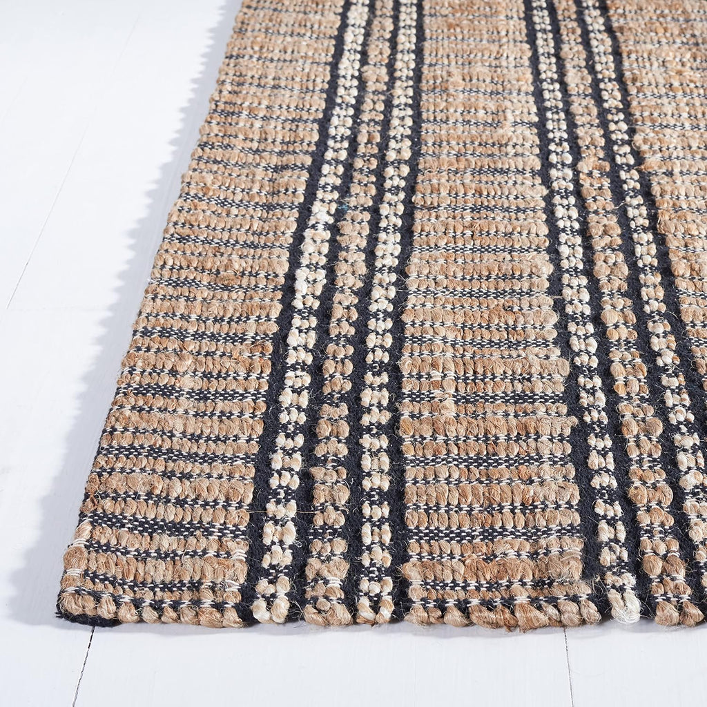Stripe Handwoven Jute Cotton Area Rug