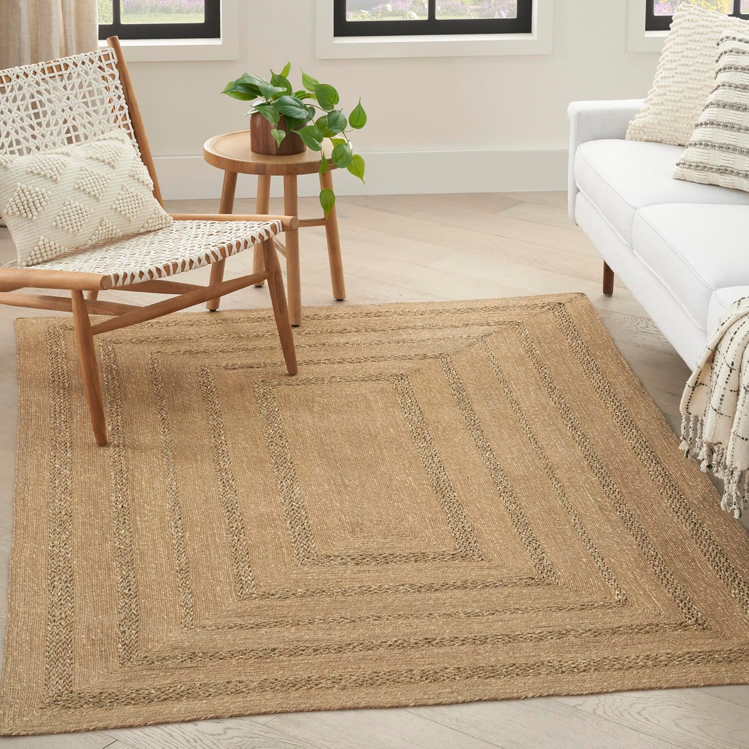 Easy Clean Natural Seagrass Area Rug