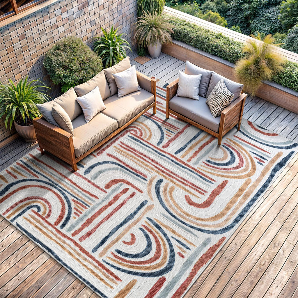 Geometric Washable Indoor Outdoor Area Rug
