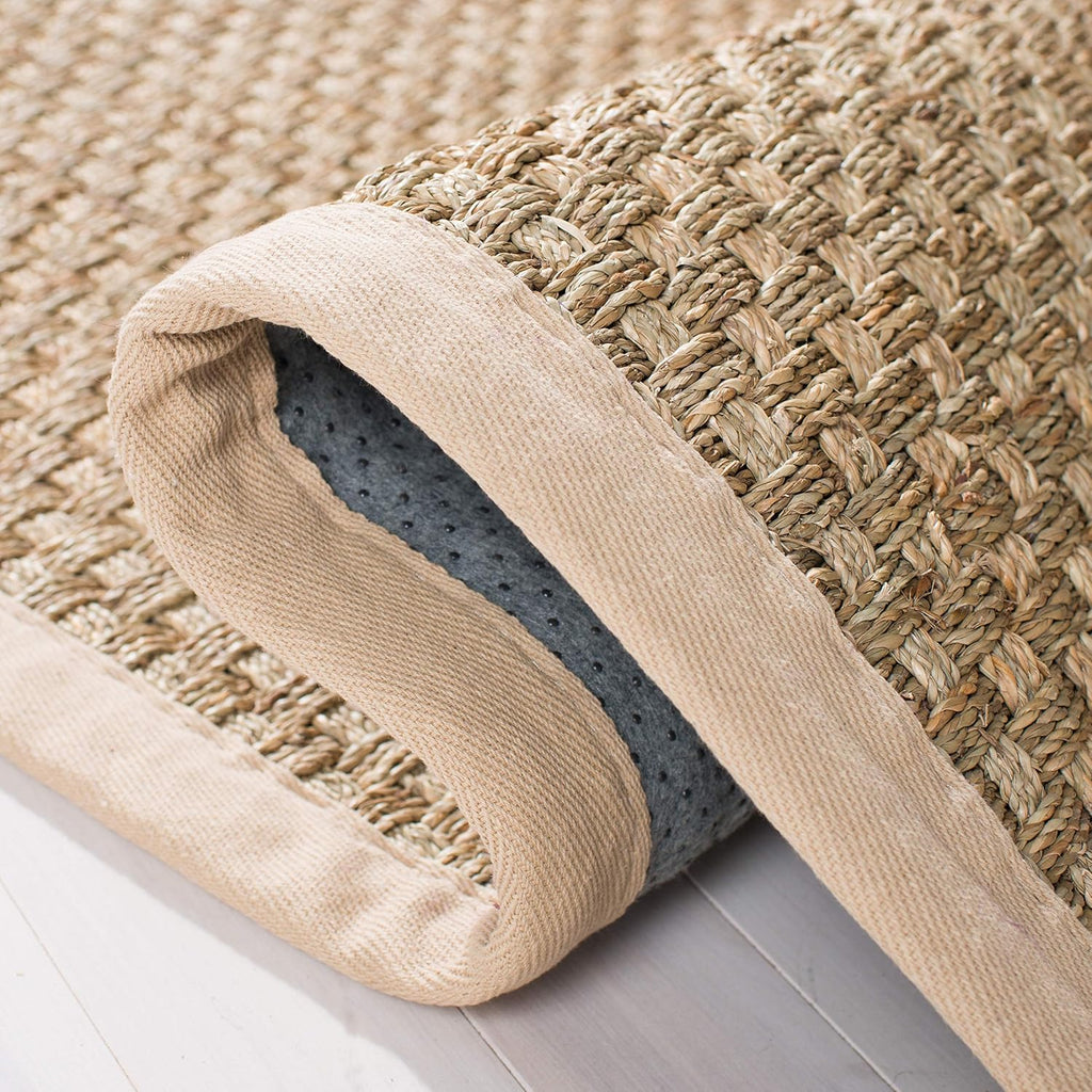 Basketweave Border Seagrass Area Rug