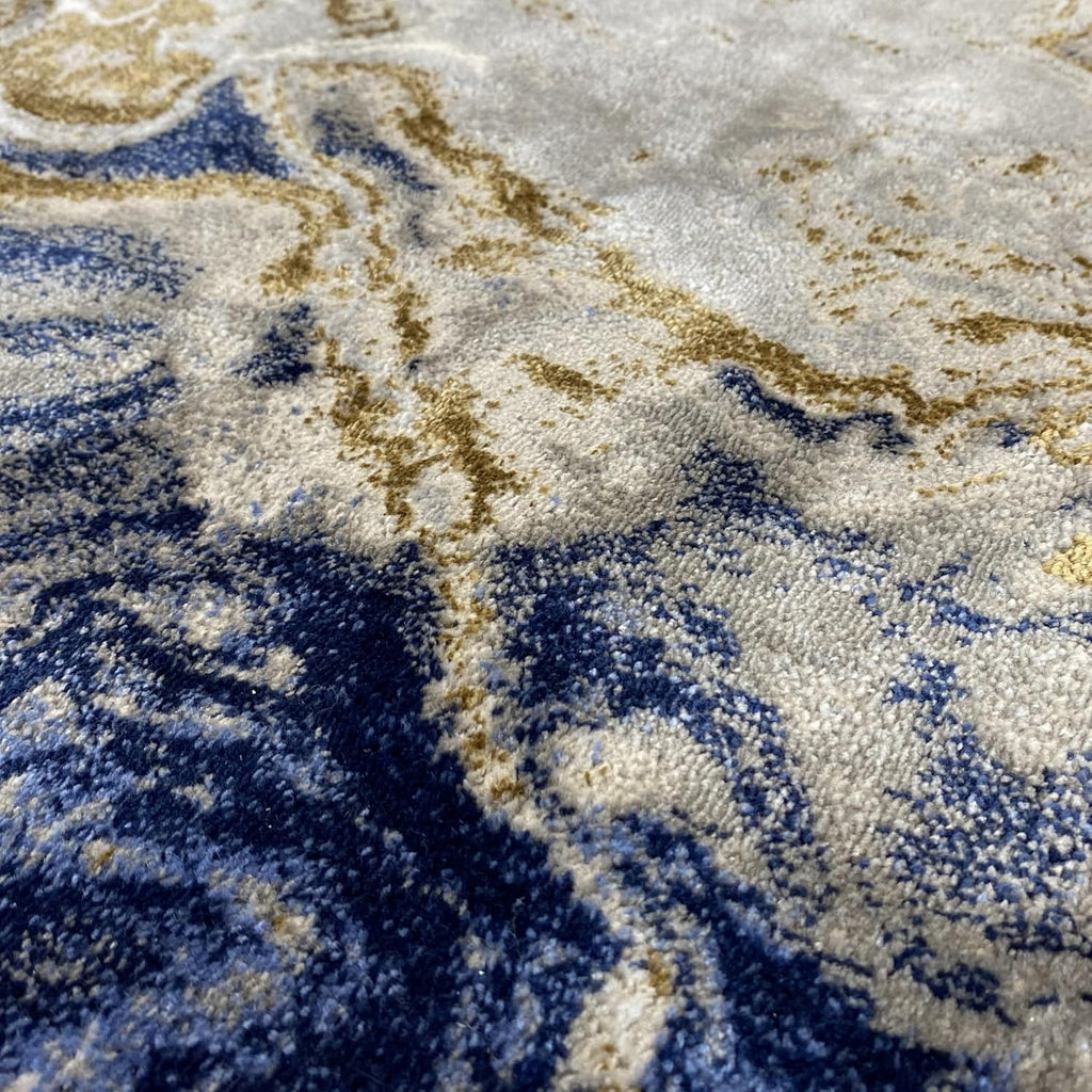 Blue Marble Swirl Area Rug