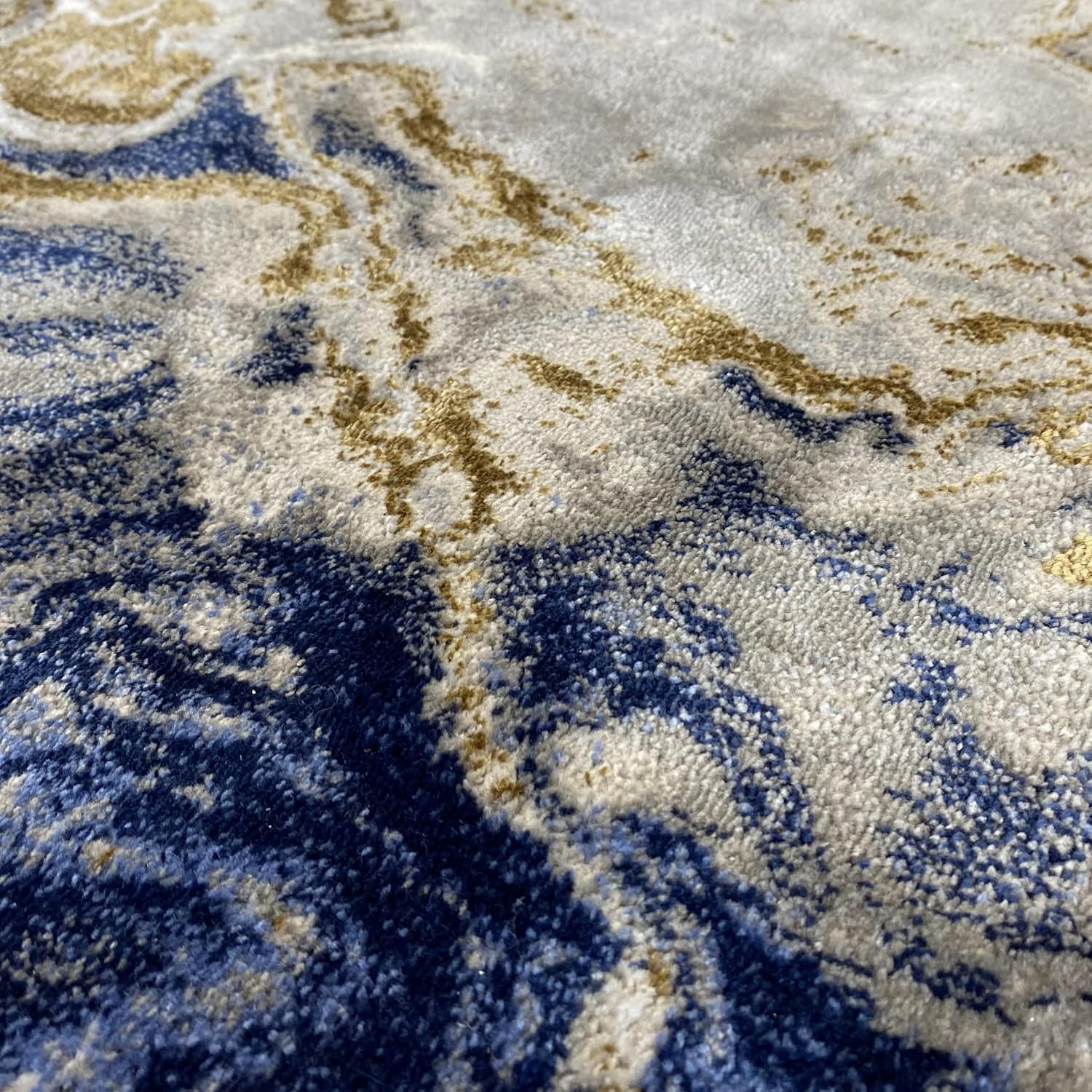 Blue Marble Swirl Area Rug