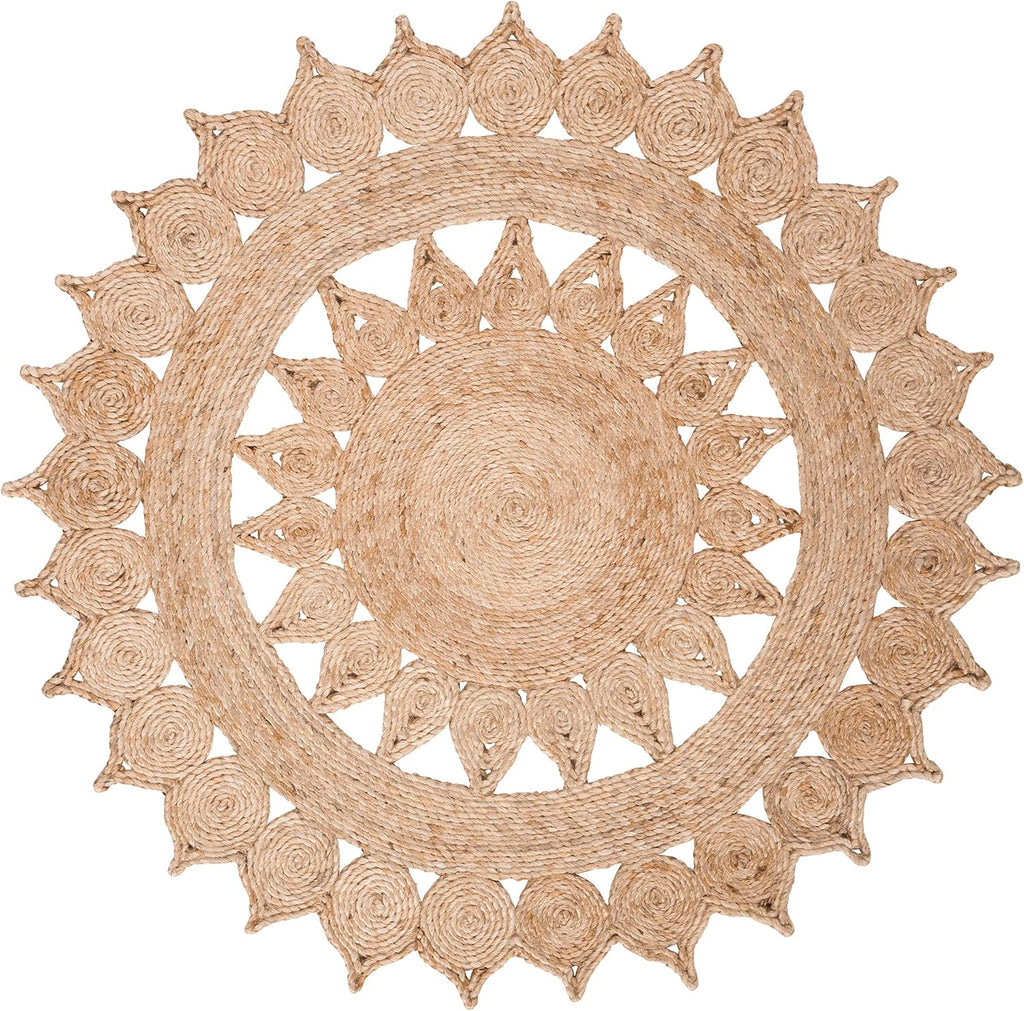 Boho Handmade Round Jute Area Rug