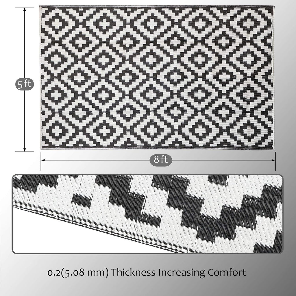 Lattice Reversible Waterproof Outdoor Rug