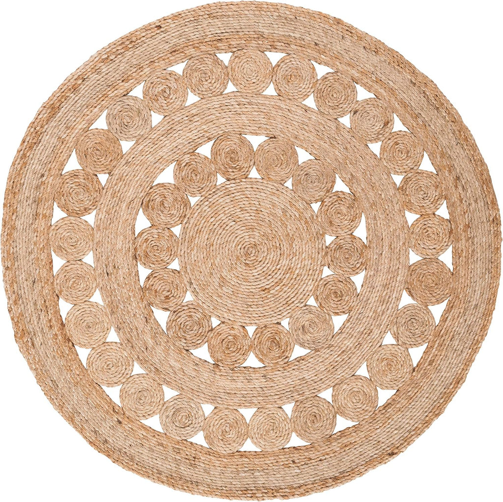Boho Handmade Round Jute Area Rug