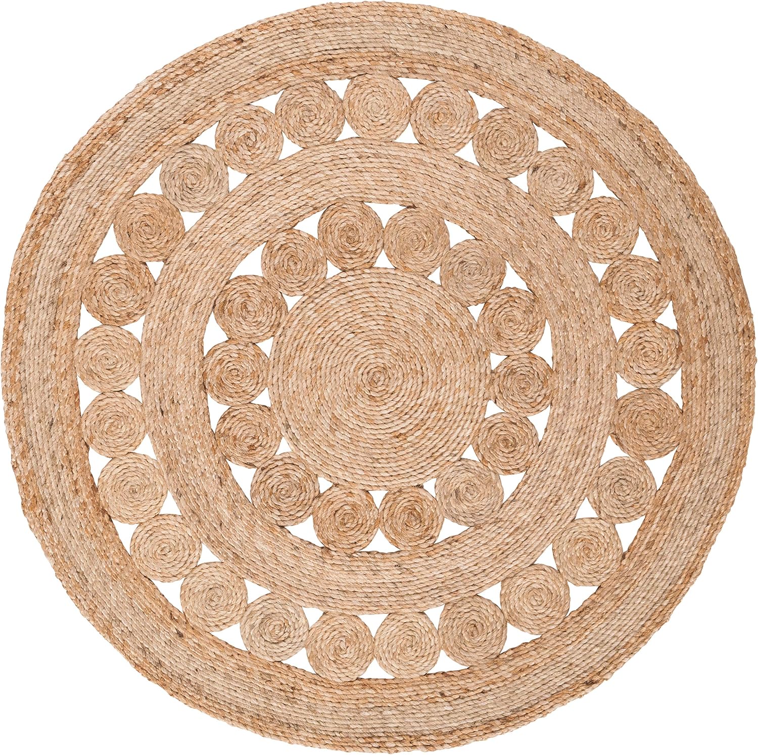 Boho Handmade Round Jute Area Rug