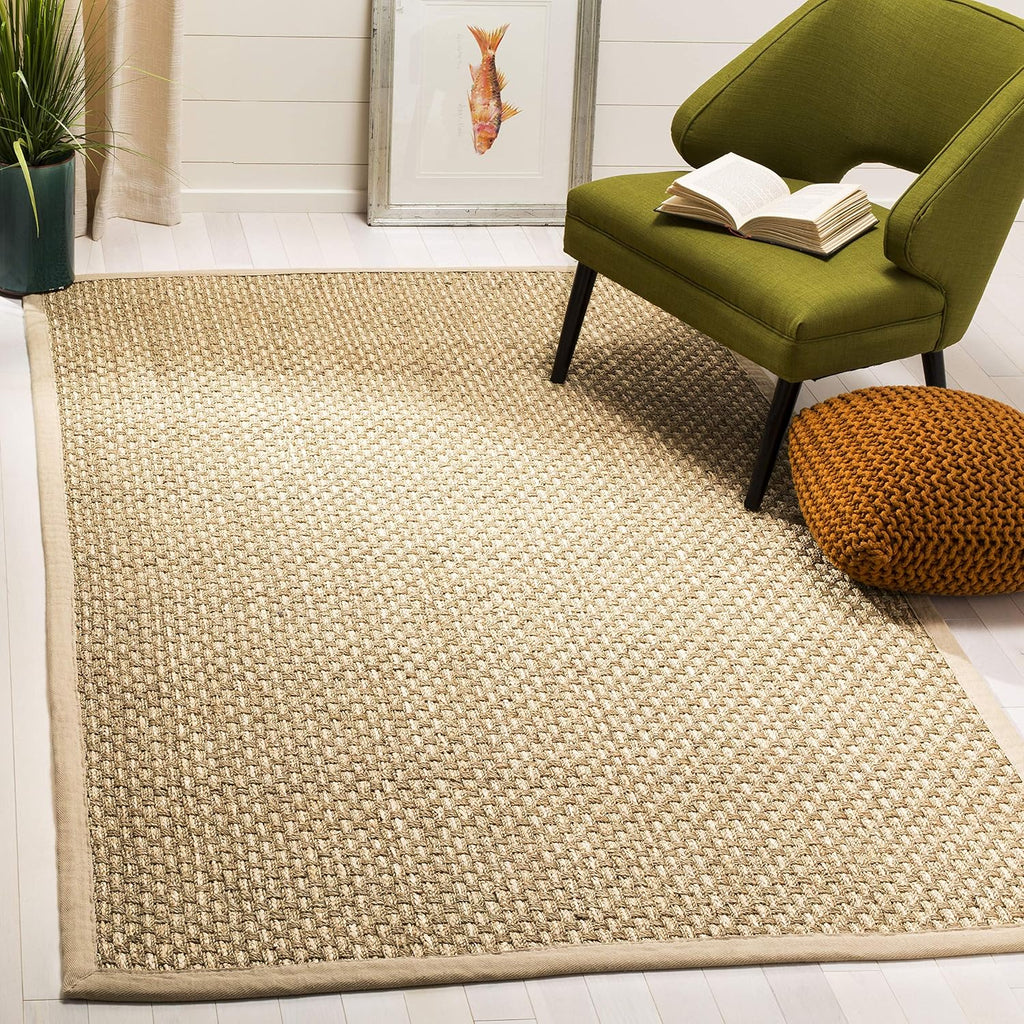 Basketweave Border Seagrass Area Rug