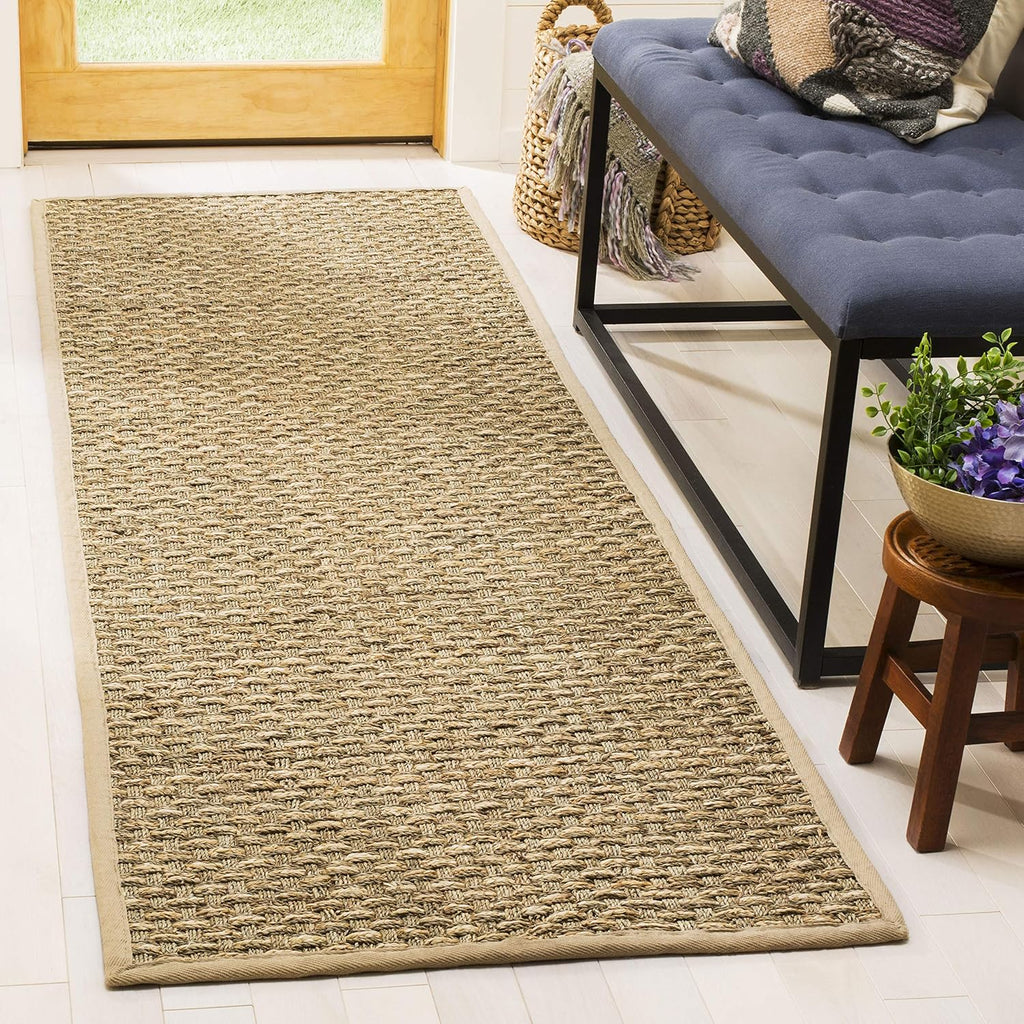 Basketweave Border Seagrass Area Rug