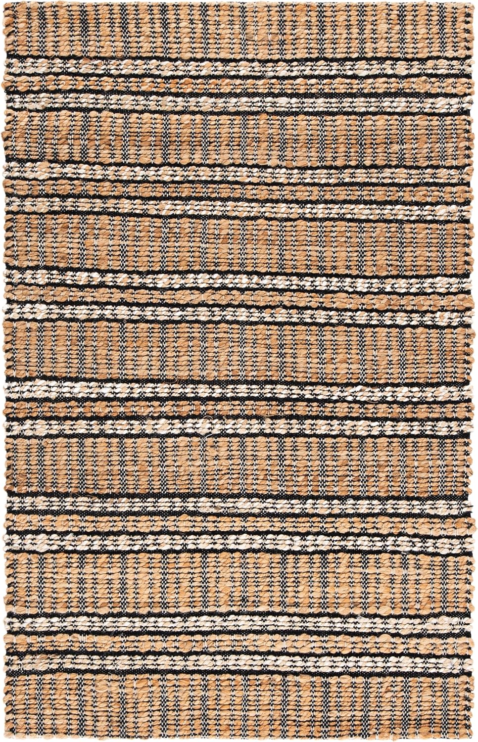 Stripe Handwoven Jute Cotton Area Rug