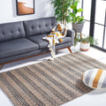 Stripe Handwoven Jute Cotton Area Rug