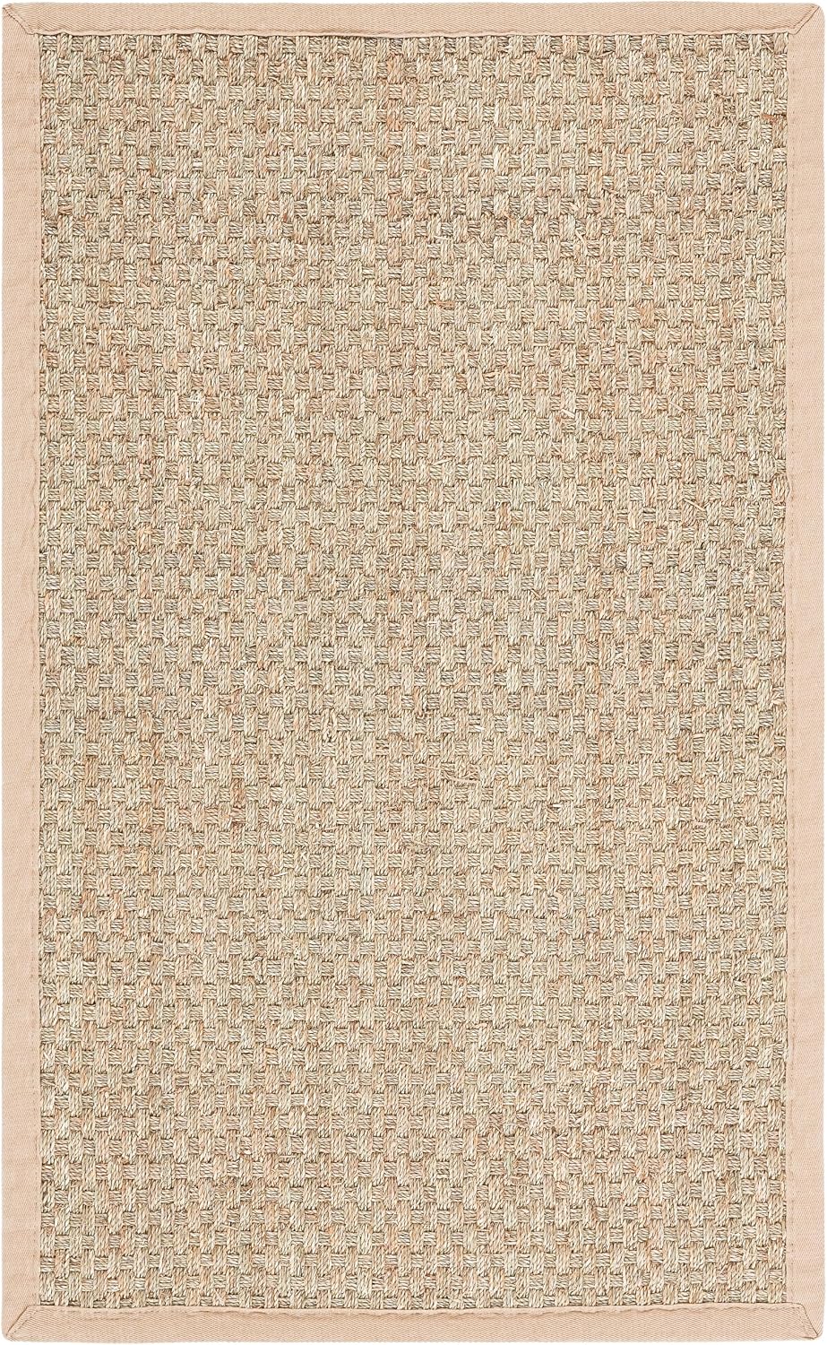 Basketweave Border Seagrass Area Rug
