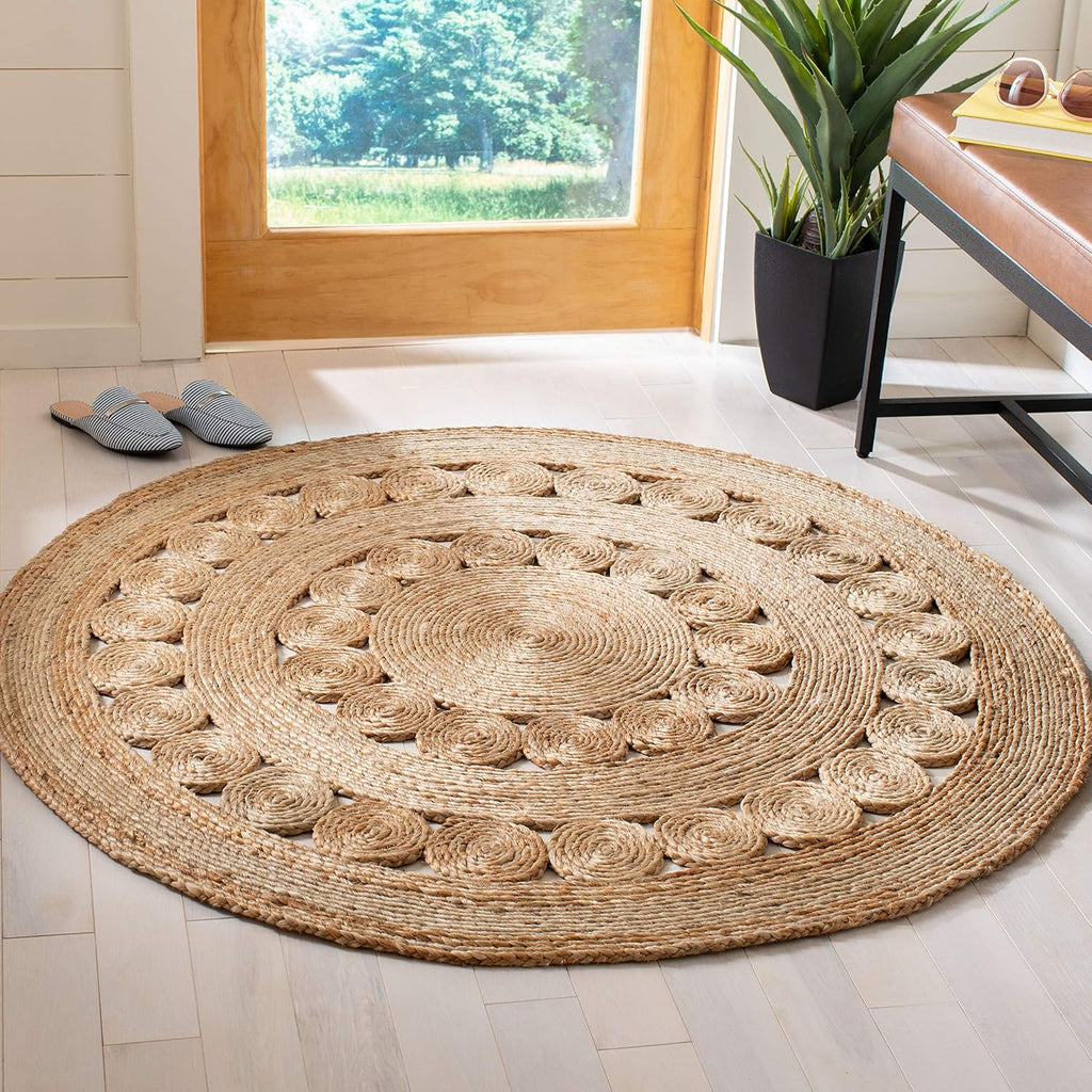 Boho Handmade Round Jute Area Rug